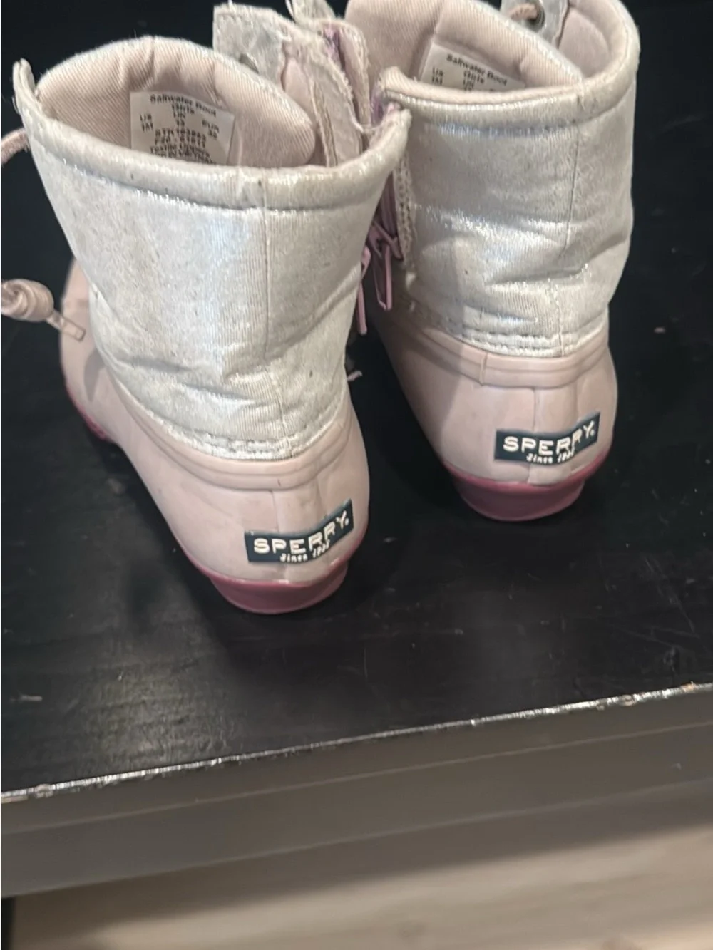 Sperry Light Pink Lace-Up Saltywater Ankle Boots